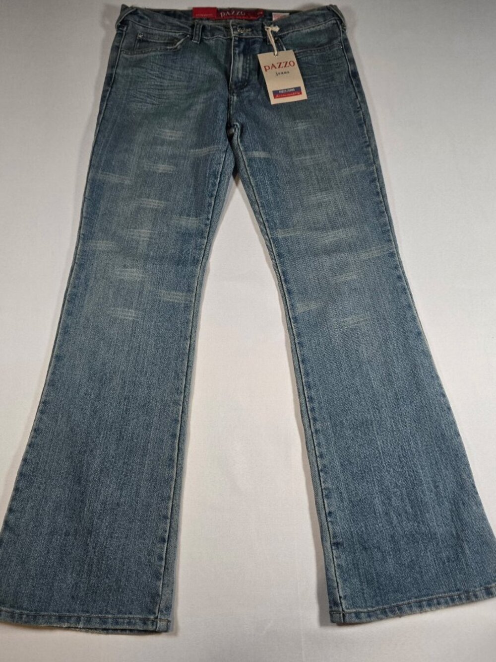 Pazzo Jeans Women’s Size 13/14 Bootcut Flare Blue Denim Embroidered NWT